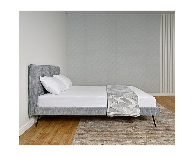 Кровать с ортопедическим основанием 1600 Сильвия сталь