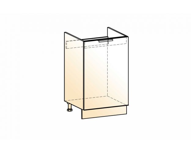 Стоун Шкаф рабочий под мойку L500 (1 дв. гл.) (белый/камень темно-серый)