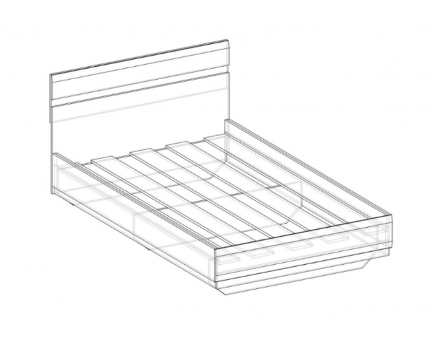 Ультра Кровать 1600 с настилом (Белый/Белый глянец)