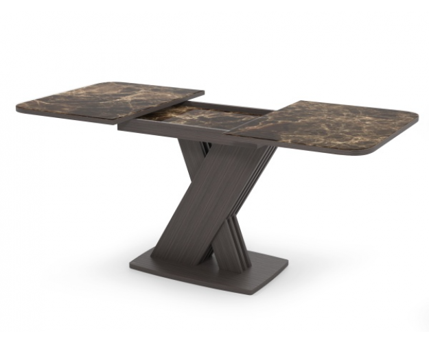 Стол раздвижной Неаполь B1 мрамор коричневый / венге